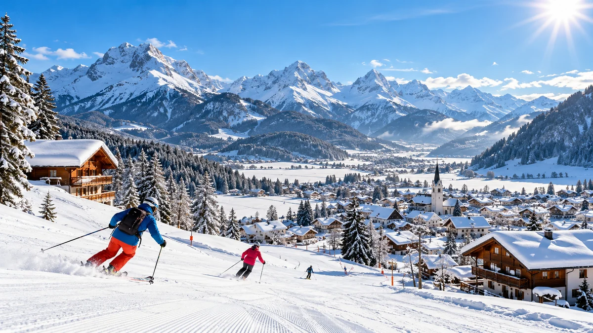 Winterlandschaft als KI-Symbolbild für Skiurlaub in Andorra