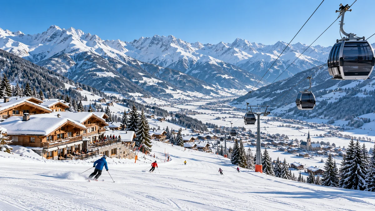 Winterlandschaft als KI-Symbolbild für Skiurlaub in Italien