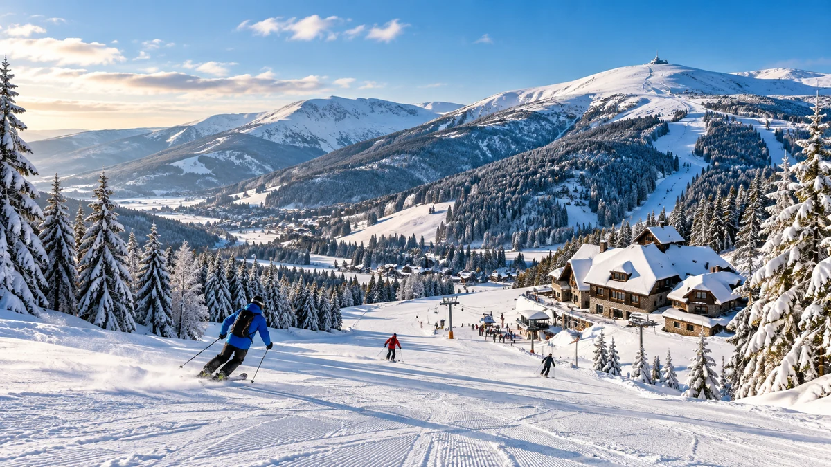 Winterlandschaft als redaktionelles Symbolbild für Riesengebirge