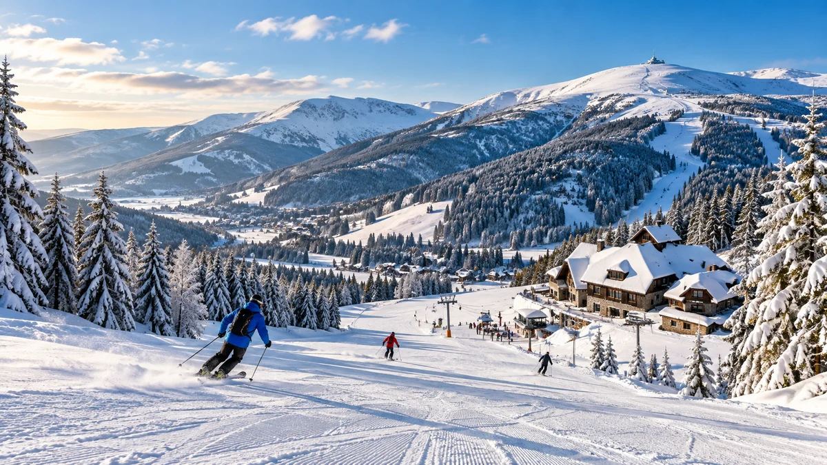 Winterlandschaft als redaktionelles KI-Symbolbild für Skiurlaub in Zakopane